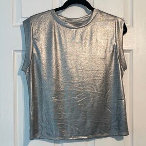 Glamorous Silver Sleeveless Top from Anthropologie.